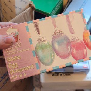 Glass Egg Ornaments (set of 6)